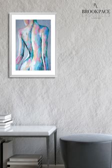 Brookpace Lascelles Pink Contemporary Life Drawing Artwork In White Frame