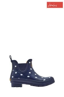 Joules Blue Wellibob Short Height Printed Wellies