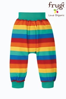 Frugi Red Rainbow Stripe Organic Cotton Harem Style Trousers