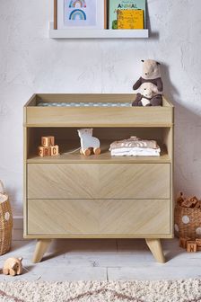 Anderson Scandi Wood Effect Changing Table with 2 Drawers