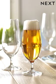 Clear Nova Set of 4 Footed Beer Glasses (914701) | £22