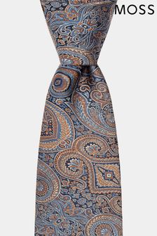 Moss Blue Tonal Oversized Paisley Tie