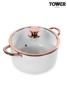Tower White And Rose Gold 24cm Casserole Pot