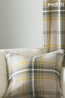 Riva Paoletti Ochre Yellow Aviemore Tartan Faux Wool Polyester Filled Cushion