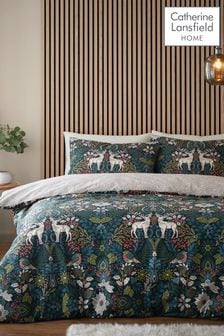 Catherine Lansfield Green Majestic Stag Reversible Duvet Cover Set