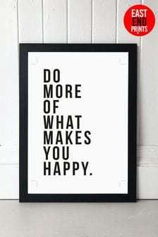 Black What Makes You Happy by Native State Black Framed Print