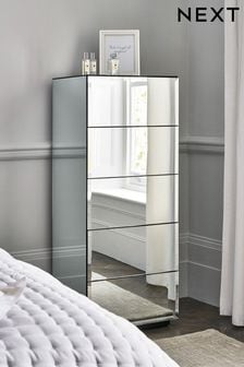 Sloane Mirrored 5 Drawer Tall Chest
