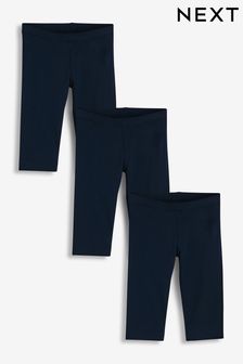 Navy Blue 3 Pack Cropped Leggings (3-16yrs) (927680) | £12 - £18