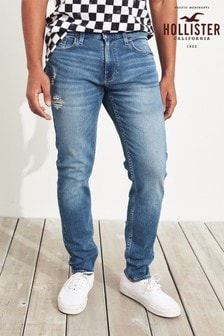 white ripped jeans mens hollister