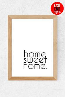 East End Prints White Home Sweet Home Print by Inoui