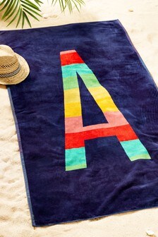 Blue Alphabet Beach Towel