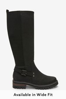 Forever Comfort® Chunky Buckle Knee High Boots