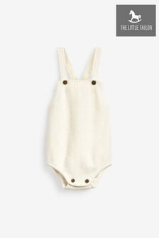 The Little Tailor Cream Knitted Baby Romper Bodysuit