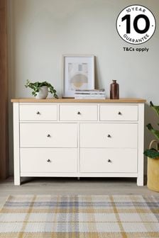 Chalk White Malvern Paint Effect Wide Chest of Drawers (946618) | £425