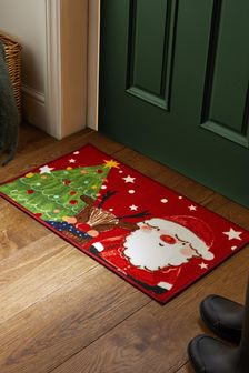 Red Washable Santa Christmas Doormat (948481) | £8