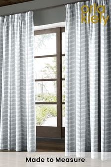 Orla Kiely Grey Scribble Stem Made To Measure Curtains