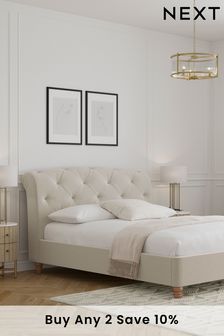 Soft Texture Light Natural Hartford Upholstered Bed Collection Luxe Frame (949568) | £699 - £899