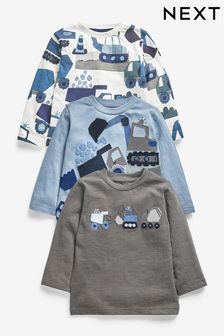 Blue Diggers 3 Pack Long Sleeve Character T-Shirts (3mths-7yrs) (950612) | £17 - £21
