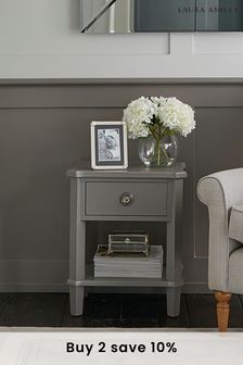 Pale Charcoal Henshaw 1 Drawer Side Table