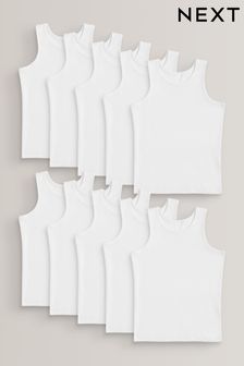 White 10 Pack Vests (1.5-16yrs) (952007) | £20 - £27