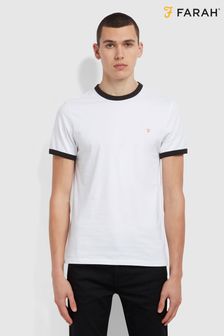 Farah White Groves Ringer T-Shirt