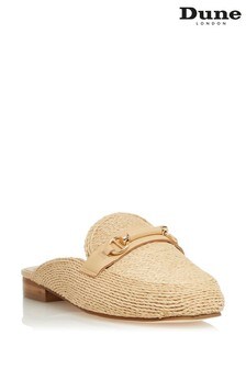 Dune London Neutral Glowin Snaffle Trim Backless Natural Loafers