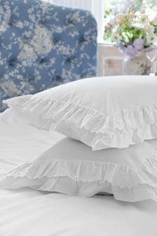 Shabby Chic by Rachel Ashwell® White Broderie Anglaise Ruffle Pillowcase Set