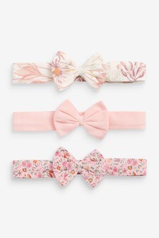 3 Pack Bow Baby Headbands (0-18mths)