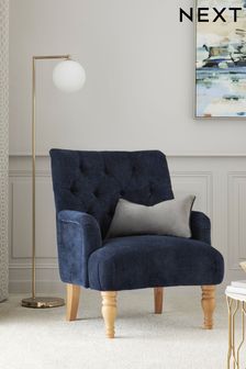 Fine Chenille Navy Blue Light Leg Wolton Accent Chair (966322) | £340