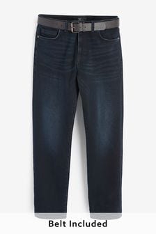 Deep Blue Relaxed Fit Belted Jeans (966957) | £40 - £45