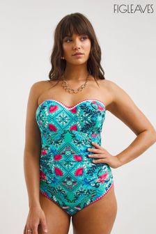 Figleaves Pink Frida Underwired Tummy Control Regular Length Swimsuit (967396) | £50
