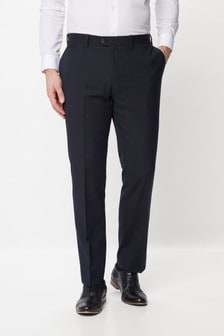 Wool Blend Textured Trousers