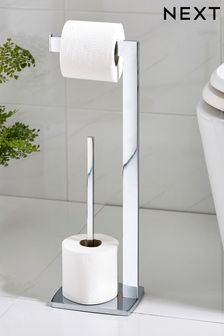 Chrome Moderna Toilet Roll Stand And Store