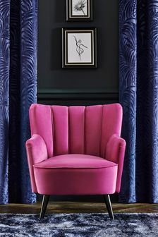 Opulent Velvet Fuchsia Pink Rosie Accent Chair (970548) | £325