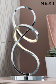 Chrome Sculptural LED Touch Table Lamp