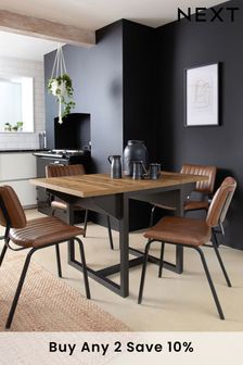 Favourites Dark Bronx Oak Effect 6 to 10 Seater Extending Dining Table Inactive (972250) | £250