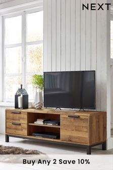 Bronx Oak Effect Wide TV Stand with Drawers