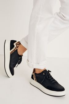 Signature Leather Back Detail Trainers