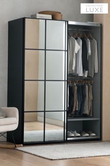 Collection Luxe Windowpane Mirrored 1.5M Sliding Wardrobe (975682) | £975