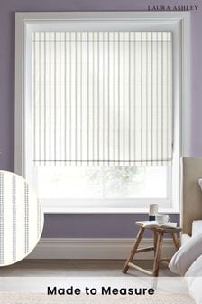 Dove Grey Candy Stripe Wood Violet Made to Measure Roman Blinds