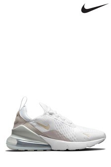 Nike White/Silver Air Max 270 Trainers