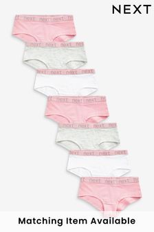 Pink/White/Grey Sparkle 7 Pack Hipster Briefs (2-16yrs) (978913) | £11.75 - £15.75
