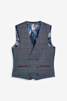 Trimmed Check Suit: Waistcoat