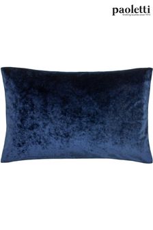 Riva Paoletti Navy Blue Verona Crushed Velvet Rectangular Polyester Filled Cushion