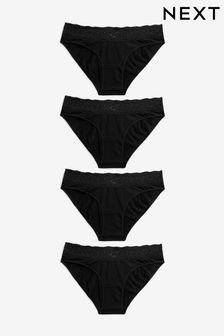 Armani Exchange Cotton Icon Logo Briefs in Black Womens Clothing Lingerie Knickers and underwear 