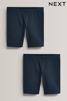 Navy Blue 2 Pack Cotton Rich Stretch Cycle Shorts (3-16yrs) (985115) | £6 - £11