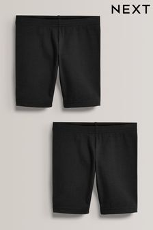 Black 2 Pack Cotton Rich Stretch Cycle Shorts (3-16yrs) (990649) | £6 - £11