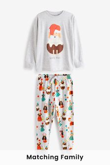 Grey Matching Family Kids Christmas Dog Pyjamas (9mths-16yrs) (992746) | £14 - £22