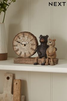 Wood Bertie And Barnaby Bear Mantel Clock (994734) | £20