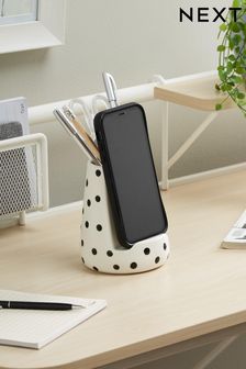 Monochrome Polka Dot Ceramic Phone Holder (994749) | £10